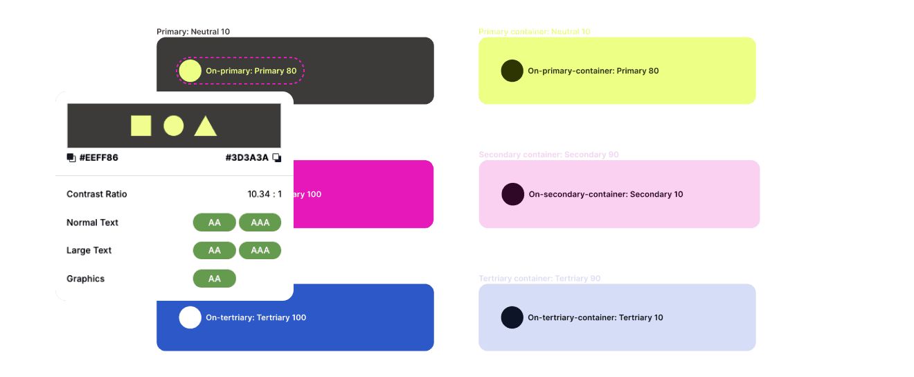 Color tokens structure and accessibility illustration