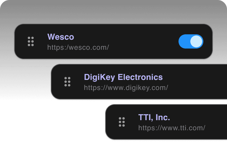 Illustration showing real-time supplier database connections